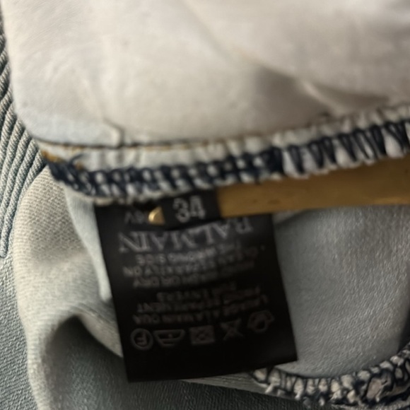 Balmain Light Blue Jean Shorts with Zip Details - Picture 6 of 7